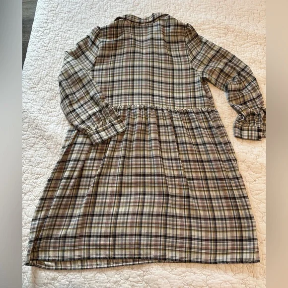LOFT Multicolor Plaid Oversized Dress - Petite Lg - Picture 8 of 9